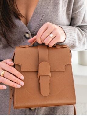 NWT- Senreve Alunna Mini Bag/ Backpack in Chestnut With Yellow Accents